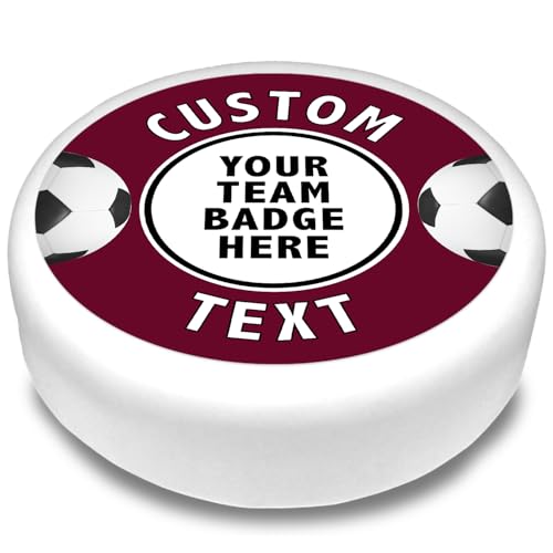Cakeshop Runde Personalisierte Essbare Tortendekoration Mit Claret Fußballrand | Personalisieren Sie Bild & Name | Für Geburtstage & Feiern | Mehrere Formen & Größen | Zuckerguss & Oblatenpapier von CAKESHOP edible cake toppers EST. 2012