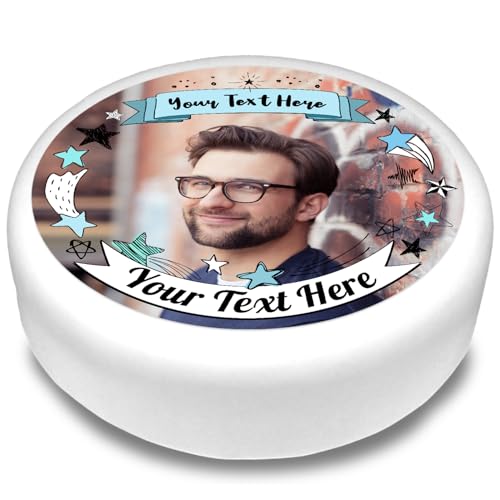 Cakeshop Runde Personalisierte Essbare Tortendekoration Mit Sternen & Textbannern | Benutzerdefiniertes Bild & Text | Für Geburtstage & Feiern | Mehrere Formen & Größen | Zuckerguss & Oblatenpapier Cakeshop Runde Personalisierte Essbare Tortendekoration Mit Sternen & Textbannern | Benutzerdefiniertes Bild & Text | Für Geburtstage & Feiern | Mehrere Formen & Größen | Zuckerguss & Oblatenpapier von CAKESHOP edible cake toppers EST. 2012