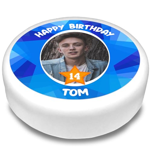 Cakeshop Runde Personalisierte Essbare Tortendekoration Mit Türkisem Stern Design & Text| Benutzerdefiniertes Bild & Text| Für Geburtstage & Feiern| Mehrere Formen & Größen| Zuckerguss & Oblatenpapier Cakeshop Runde Personalisierte Essbare Tortendekoration Mit Türkisem Stern Design & Text| Benutzerdefiniertes Bild & Text| Für Geburtstage & Feiern| Mehrere Formen & Größen| Zuckerguss & Oblatenpapier von CAKESHOP edible cake toppers EST. 2012
