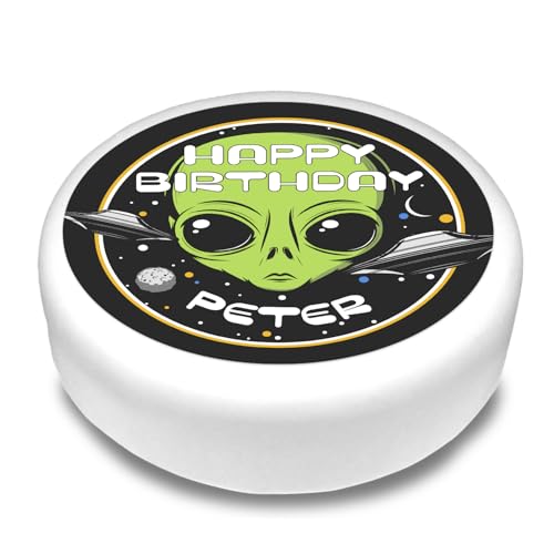 Cakeshop Runde Personalisierte Essbare Tortendekoration Weltraum Alien & Raumschiffe | Individueller Text | Für Geburtstage & Feiern | Mehrere Formen & Größen | Zuckerguss & Oblatenpapier Optionen Cakeshop Runde Personalisierte Essbare Tortendekoration Weltraum Alien & Raumschiffe | Individueller Text | Für Geburtstage & Feiern | Mehrere Formen & Größen | Zuckerguss & Oblatenpapier Optionen von CAKESHOP edible cake toppers EST. 2012