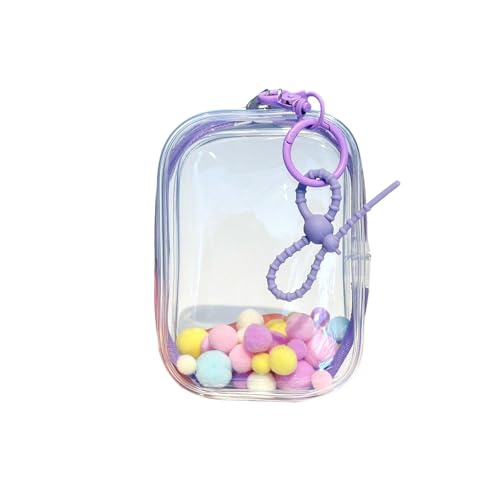 CALEMBOU BJD Transparente Display-Tasche für Puppen, tragbare Figuren-Aufbewahrungstasche mit Schlüsselanhänger, Mini-Puppen-Hängebox, Doppelreißverschluss, staubdichte Hülle für Figuren, Plüschtiere von CALEMBOU