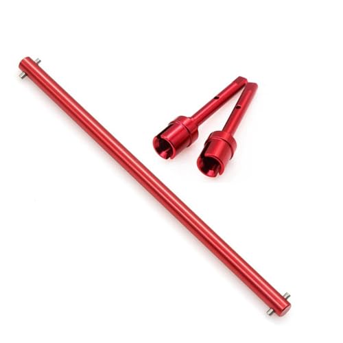 Teile aufrüsten Kompatibel Mit Tamiya TT-02 TT-02B TT02 TT02B Metall-Zentralantriebswelle Und Propellergelenk-Set, 1/10 RC-Auto-Upgrade-Teile (Color : Red) von CALFEE