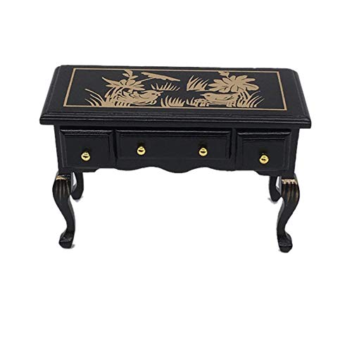 CALIBAN 1:12 Minimöbel, schwarz, Spielzeugmodell, Retro, Nostalgisch, Blumenmotiv, Schreibtisch CALIBAN 1:12 Minimöbel, schwarz, Spielzeugmodell, Retro, Nostalgisch, Blumenmotiv, Schreibtisch von CALIBAN