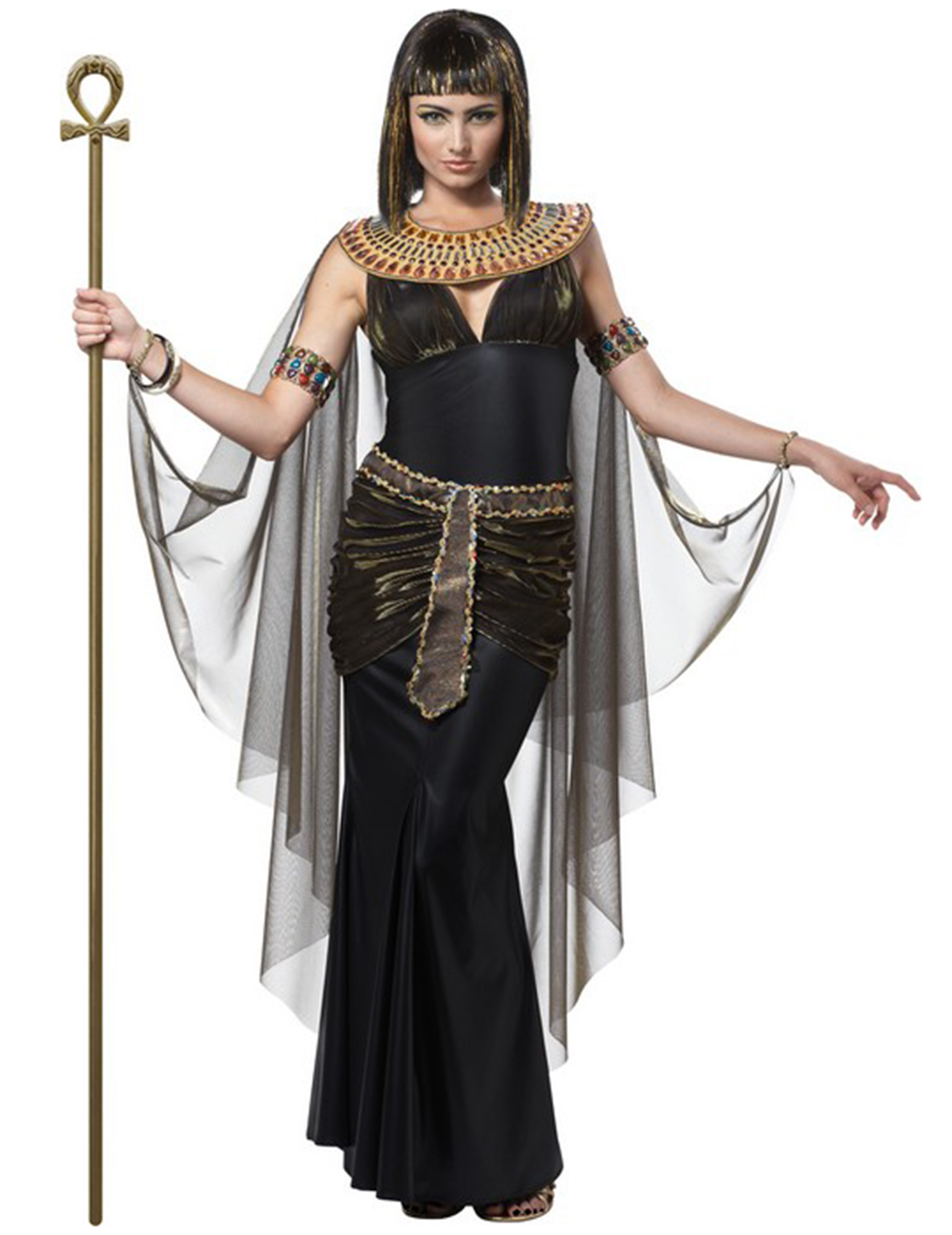Ägyptische Königin Pharaonin Damenkostüm schwarz-gold von KARNEVAL-MEGASTORE