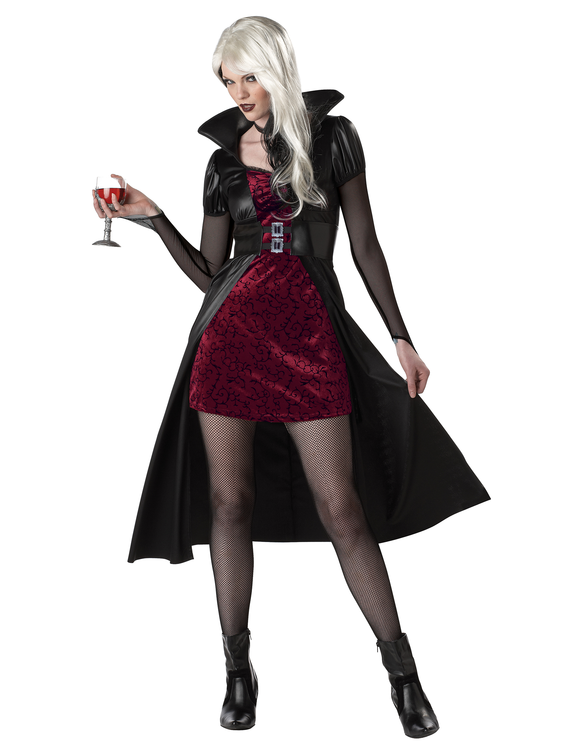 Blutrünstige Vampir Lady Halloween Damenkostüm schwarz-bordeaux Blutrünstige Vampir Lady Halloween Damenkostüm schwarz-bordeaux von KARNEVAL-MEGASTORE