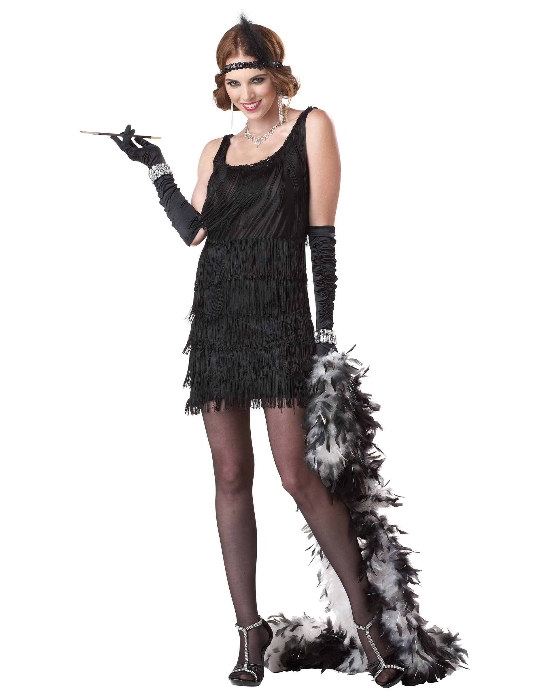 Charleston Flapper-Damenkostüm Plus Size schwarz von BCI