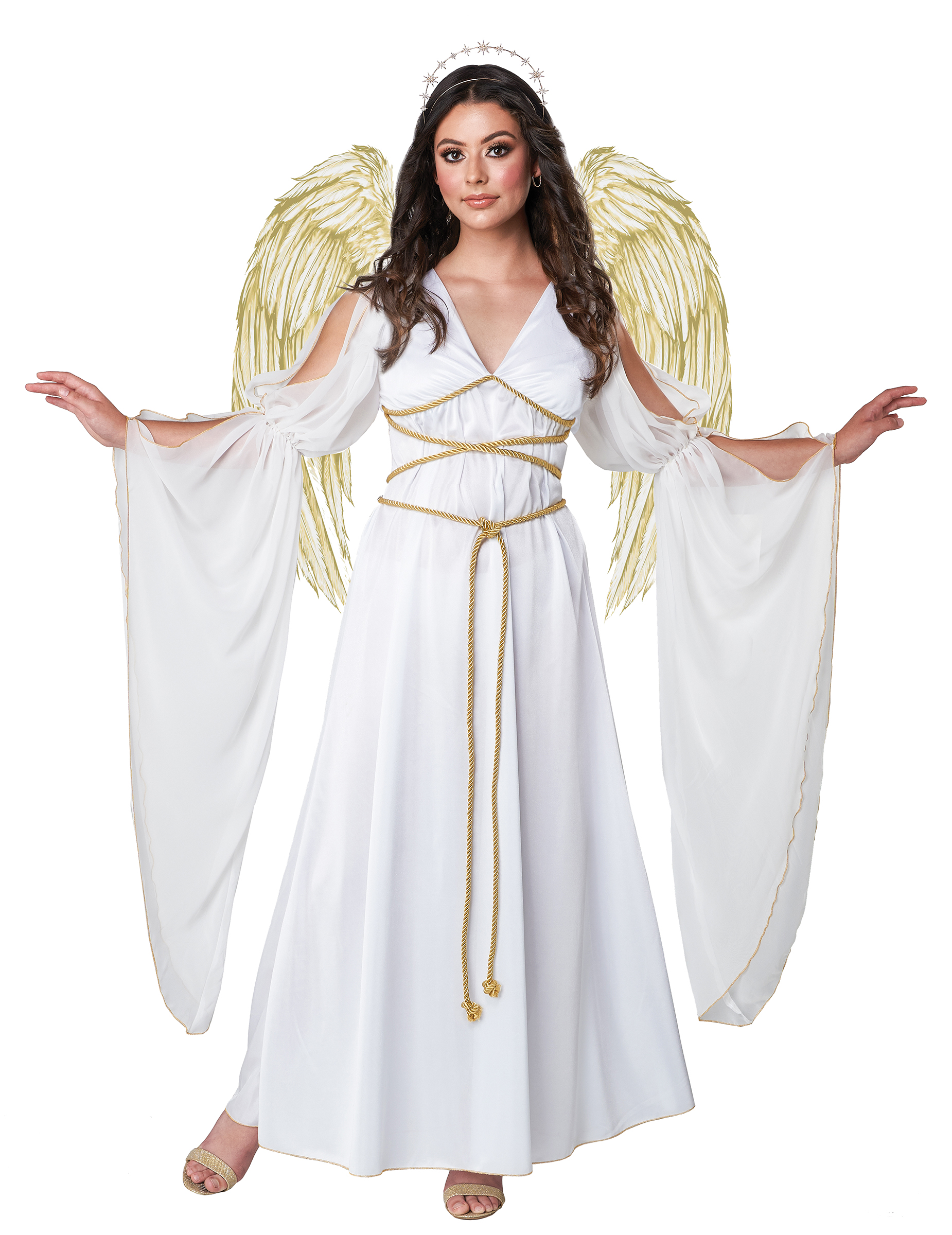 Engel-Kostüm für Damen weiss 3-teilig von KARNEVAL-MEGASTORE