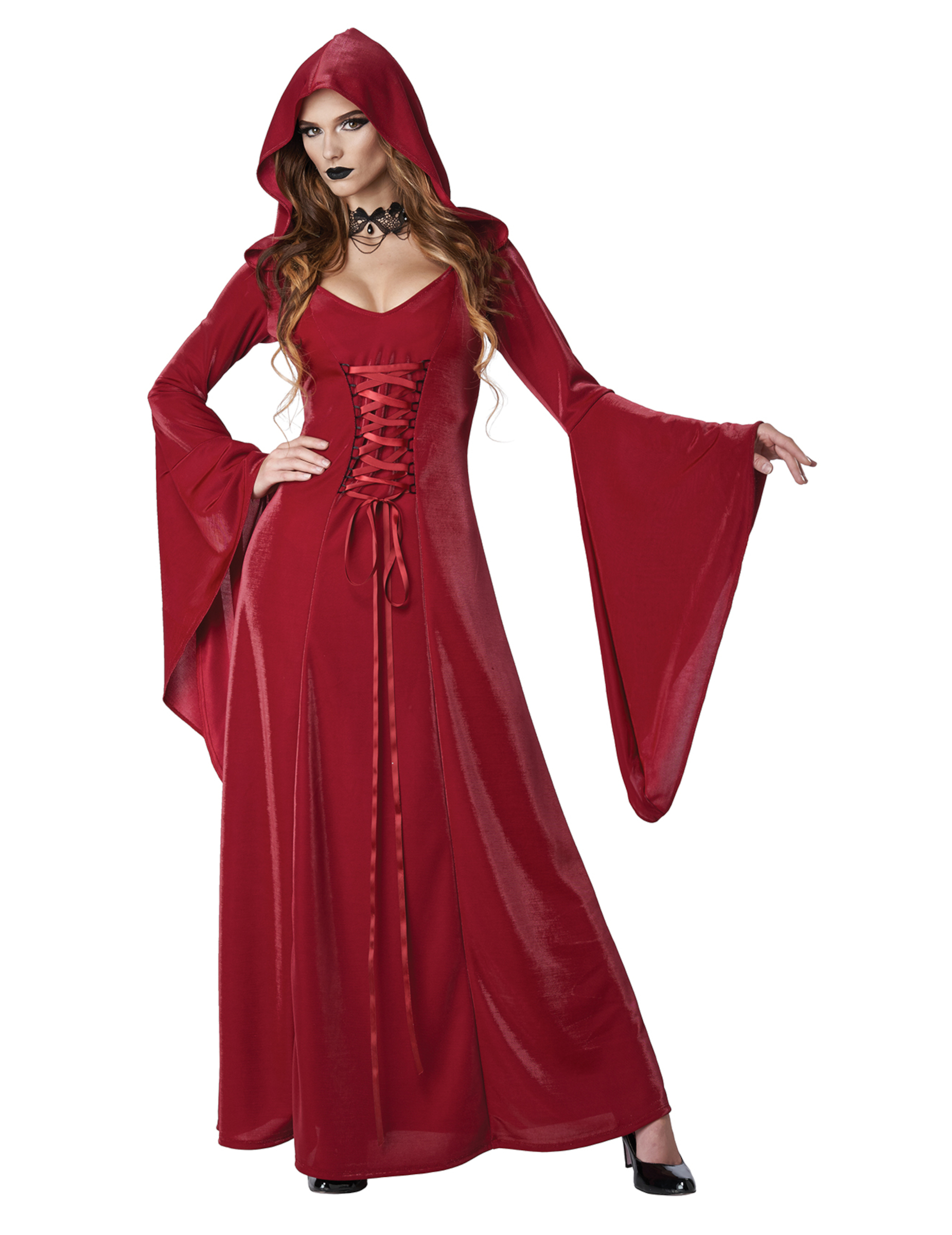 Gothic-Kostüm Halloweenkostüm für Frauen rot von KARNEVAL-MEGASTORE