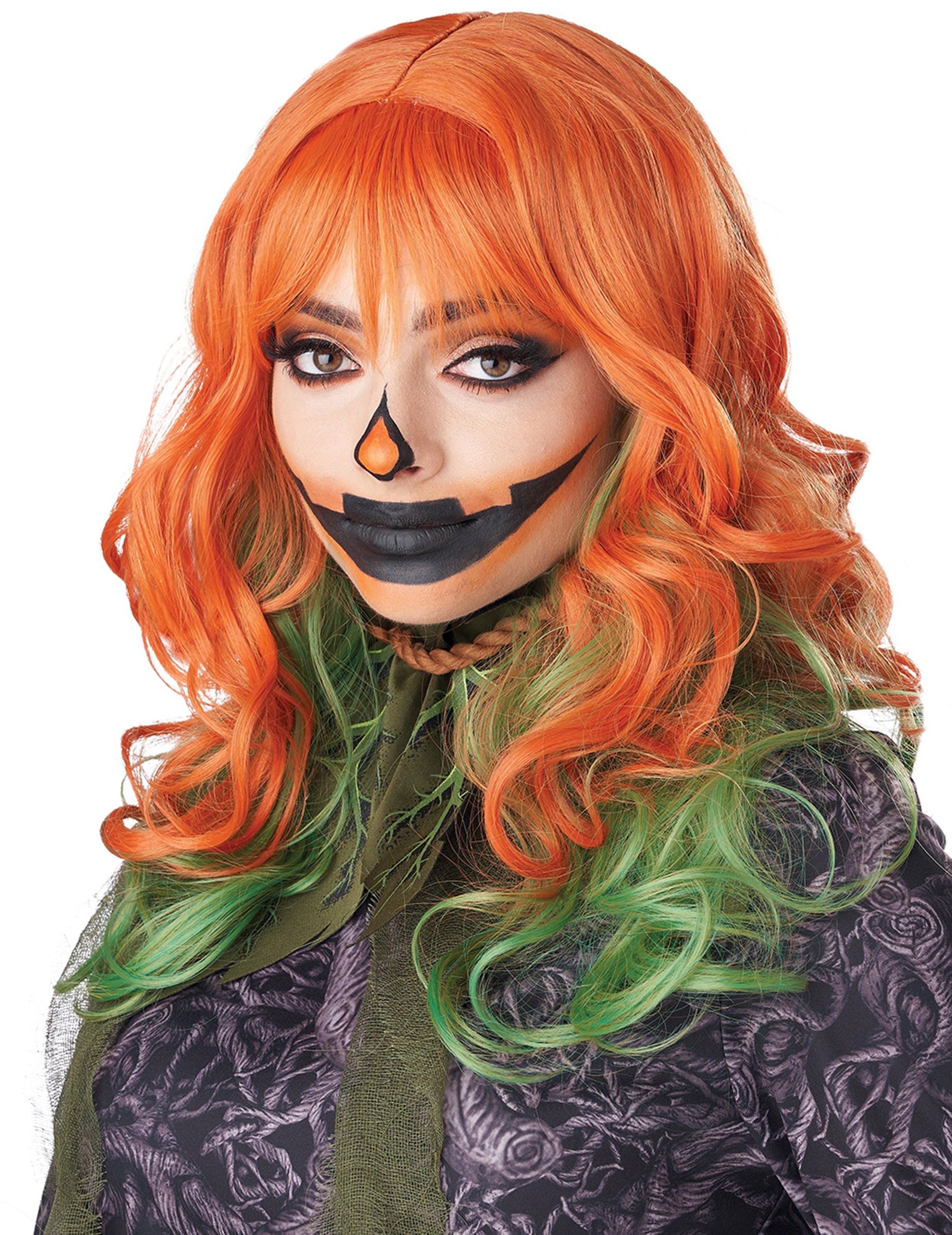 Halloween-Perücke Kürbis orange-grün Halloween-Perücke Kürbis orange-grün von KARNEVAL-MEGASTORE