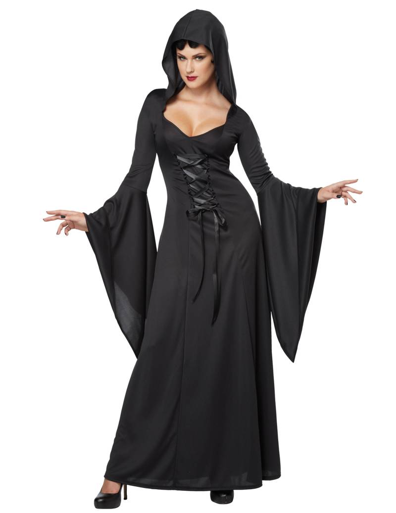 Hexen-Damenkostüm Zauberin Halloween-Kostüm schwarz von KARNEVAL-MEGASTORE
