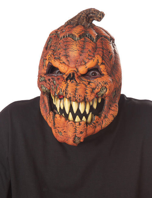 Horror-Kürbis Halloween-Ani-Motion-Maske orange von KARNEVAL-MEGASTORE