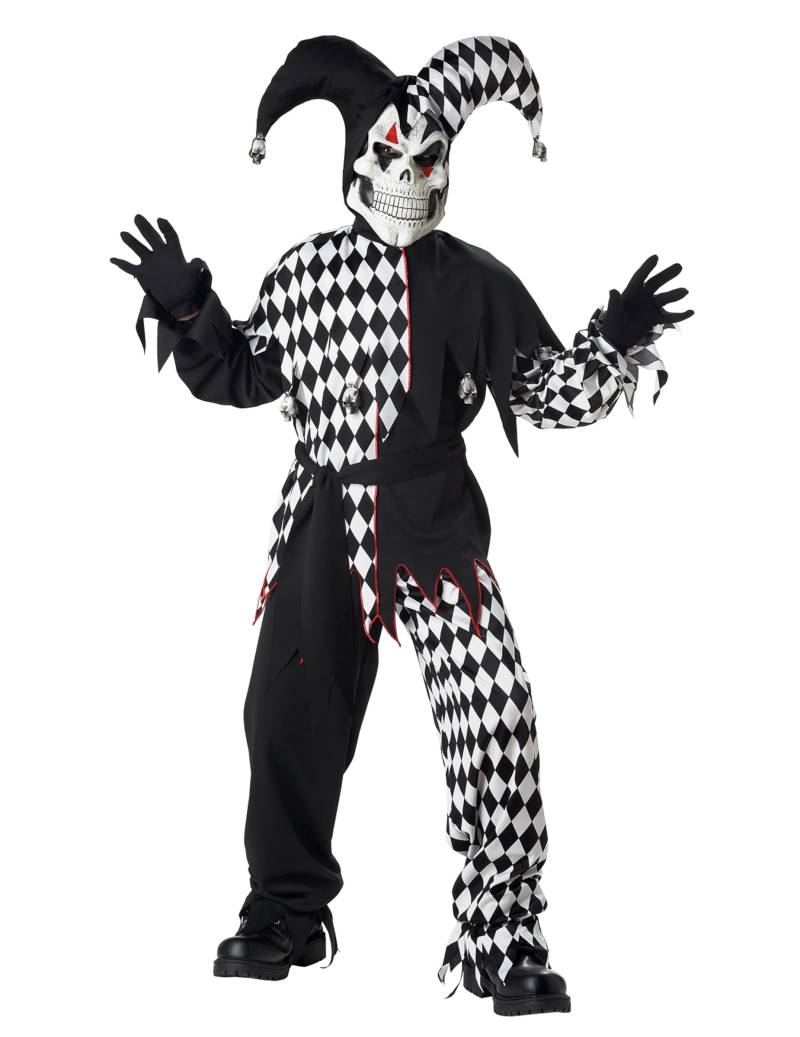 Joker-Kostüm für Kinder Halloweenkostüm schwarz-weiß von KARNEVAL-MEGASTORE