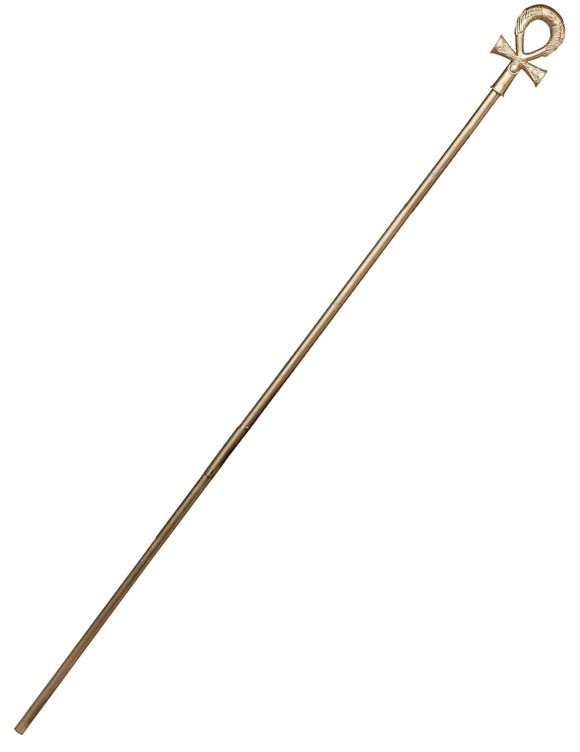 Mächtiges Pharaonen-Zepter Kostüm-Accessoire für Karneval goldfarben 168 cm von KARNEVAL-MEGASTORE