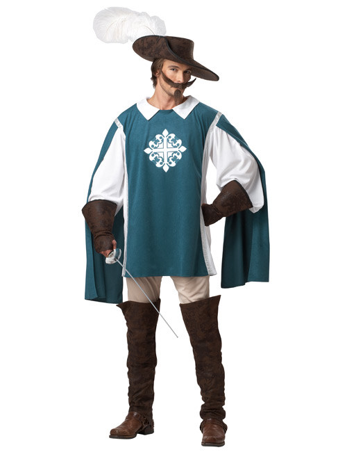Mittelalter Musketeer Kostüm blau-weiss-braun von KARNEVAL-MEGASTORE