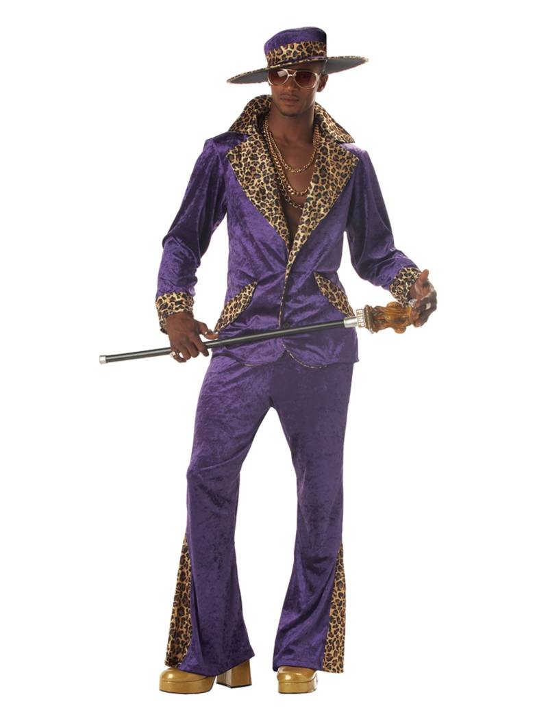 Pimp Daddy 70er-Jahre-Kostüm Disco-Kostüm für Herren 3-teilig violett-schwarz-braun von KARNEVAL-MEGASTORE