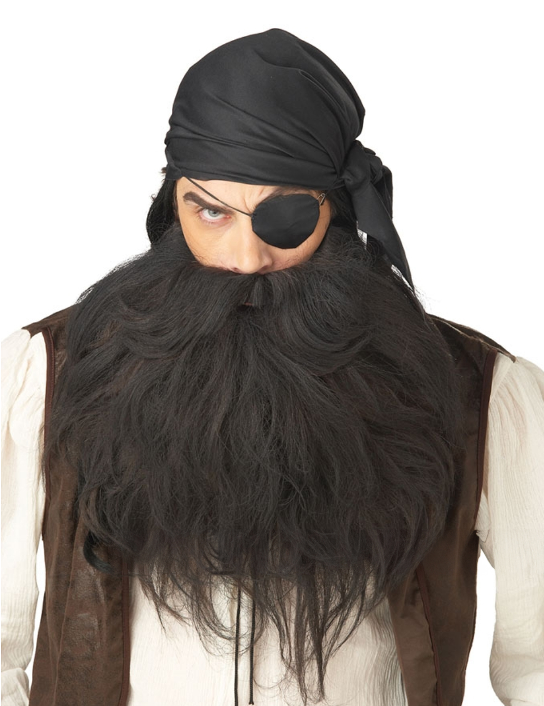 Piraten Vollbart Set schwarz Piraten Vollbart Set schwarz von KARNEVAL-MEGASTORE