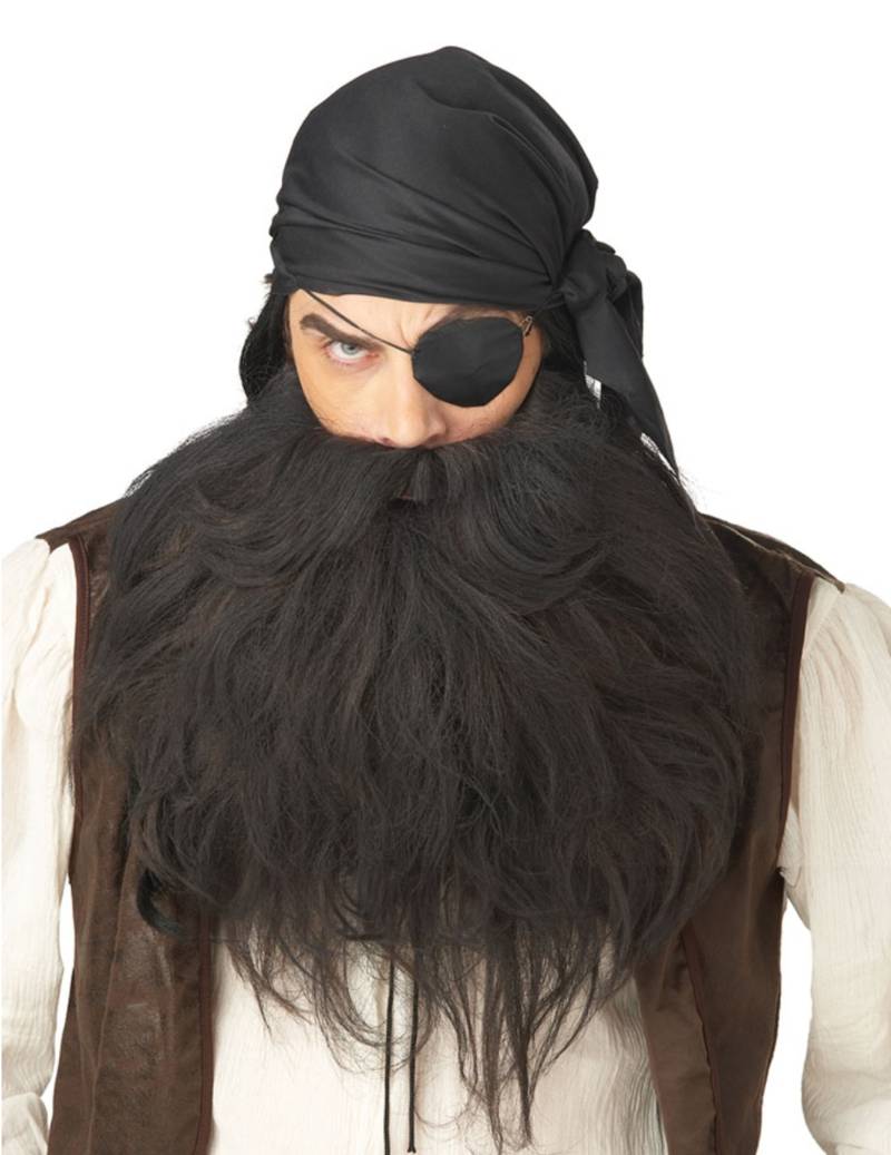 Piraten Vollbart Set schwarz von KARNEVAL-MEGASTORE