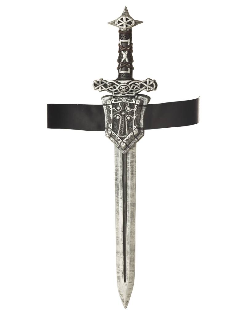 Ritter-Schwert mit Halterung 60cm von KARNEVAL-MEGASTORE