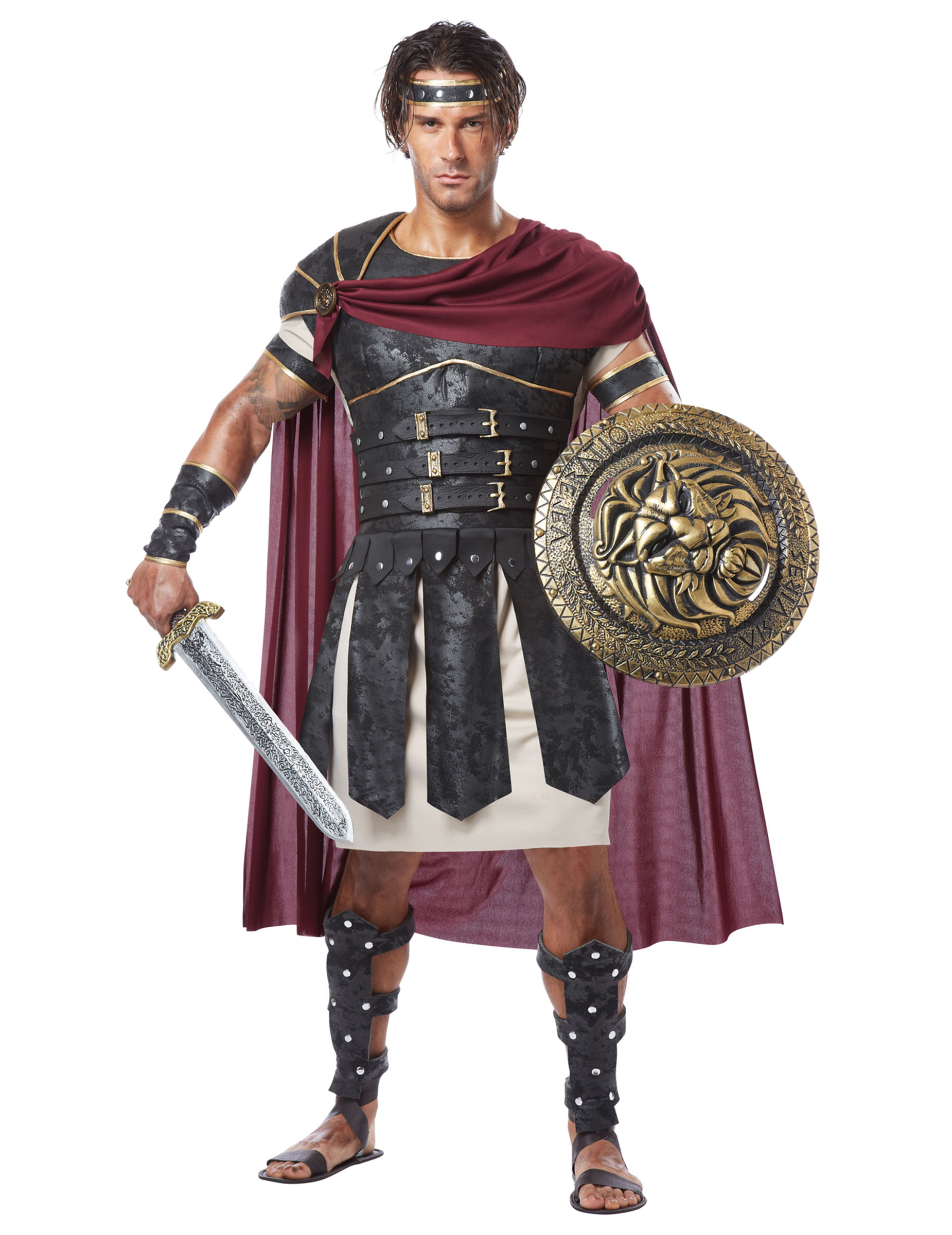 Römischer Gladiator Antike Kostüm braun-beige von KARNEVAL-MEGASTORE