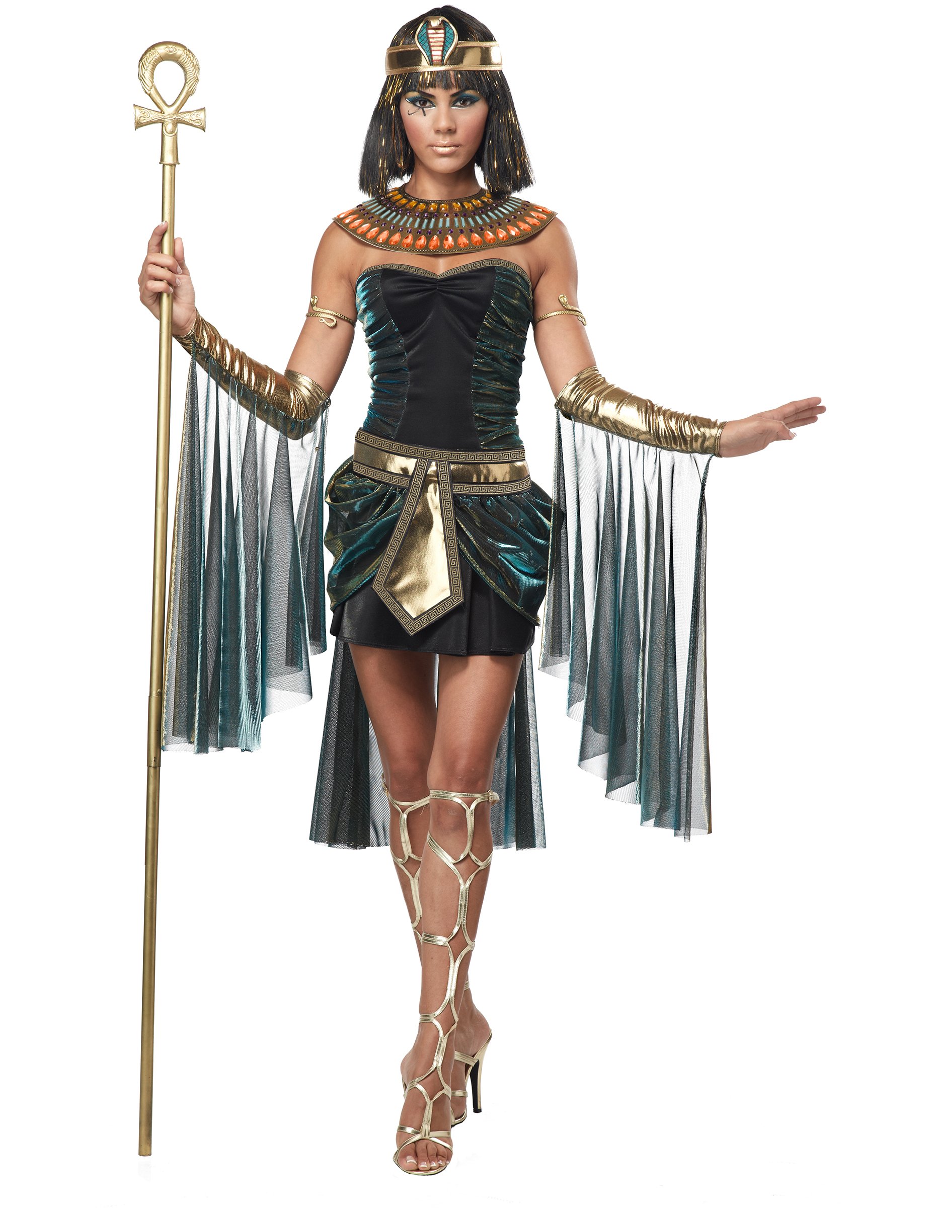 Sexy Cleopatra Damenkostüm Antike schwarz-gold von KARNEVAL-MEGASTORE