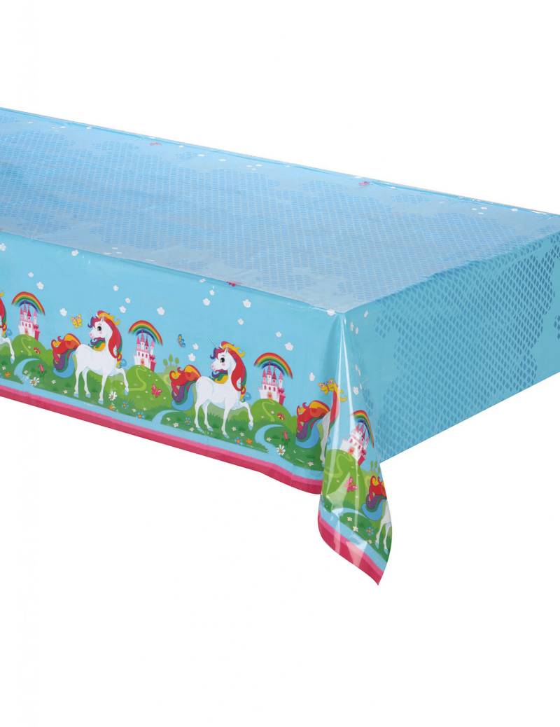Kindertischdecke Einhorn blau-bunt 120x180cm von RIETHMULLER