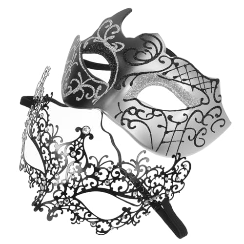 CALLARON 1 Paar Maskerademasken Für Männer Paar-Spitzenmaske Halbe Gesichtsbedeckung Dekorative Gesichtsbedeckung Venezianische Maskerademaske Für Karnevals-Mottoparty von CALLARON