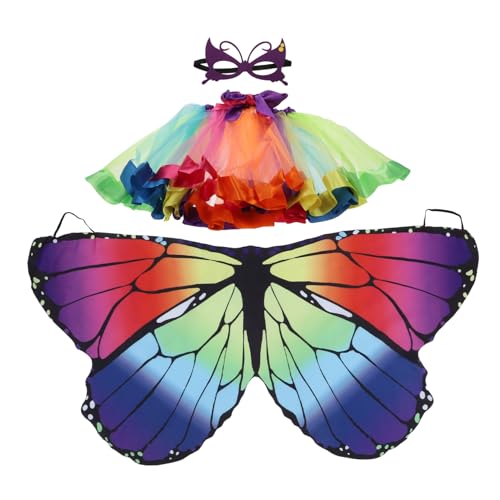 CALLARON 1 Satz Ballett Kostüm mit Schmetterlingsflügeln Tutu Rock und Maske für Karneval Halloween und Bühnenaufführungen Vielseitiges Cosplay Outfit für Mädchen CALLARON 1 Satz Ballett Kostüm mit Schmetterlingsflügeln Tutu Rock und Maske für Karneval Halloween und Bühnenaufführungen Vielseitiges Cosplay Outfit für Mädchen von CALLARON
