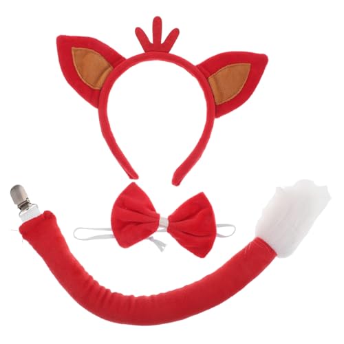CALLARON 1 Satz Fuchsohren und Set mit Fliege Tierkopfbedeckung für Cosplay Halloween und Bühnenaufführungen für Junge Mädchen und Partys von CALLARON