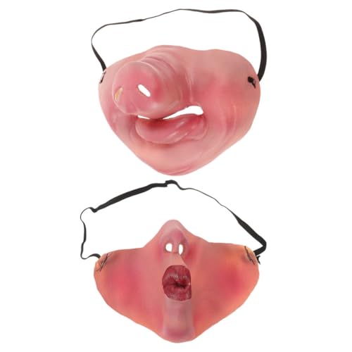CALLARON 1 Satz Halbgesichtsmaske mit Schweinenase für Erwachsene Lustige Tiermaske für Halloween Karneval Geburtstagsfeiern und Aprilscherze und Passend für Gesichtsformen von CALLARON