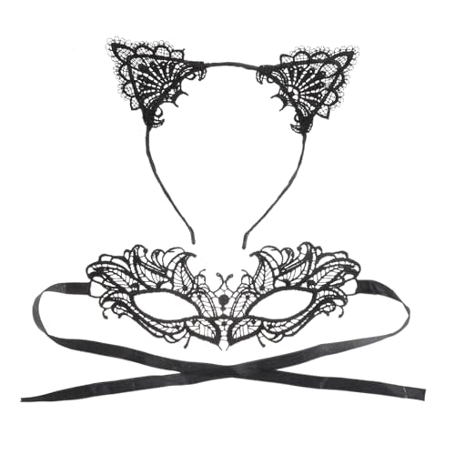 CALLARON 1 Satz Halloween Lace Haarschmuck und Augenmaske Set Teiliges Kostümzubehör für Partys Geeignet für Halloween und Cosplay Atmungsaktiv und Verleiht Jedem Outfit Einen Besonderen von CALLARON