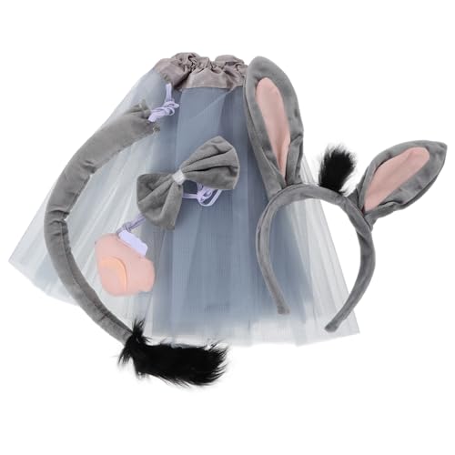 CALLARON 1 Satz Halloween Ohren Stirnband Kostüm Zubehör Niedliches Cosplay Requisiten Set mit und Rock für Tierkostüm Feiern und Rollenspiele von CALLARON