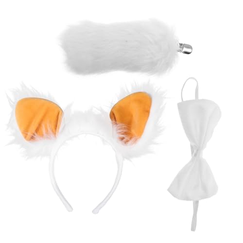 CALLARON 1 Satz Kawaii Lammohren Stirnband Set Niedliches Plüsch Accessoire für Cosplay Halloween und Partys mit und Fliege für Haartypen und Anlässe CALLARON 1 Satz Kawaii Lammohren Stirnband Set Niedliches Plüsch Accessoire für Cosplay Halloween und Partys mit und Fliege für Haartypen und Anlässe von CALLARON