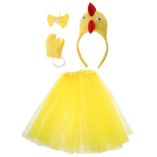 CALLARON 1 Satz Kostümset für Mädchen Hühnerkostüm mit Haarband und Tutu für Spaß Cosplay und Geburtstagsfeiern Tierkostüm Zubehör CALLARON 1 Satz Kostümset für Mädchen Hühnerkostüm mit Haarband und Tutu für Spaß Cosplay und Geburtstagsfeiern Tierkostüm Zubehör von CALLARON