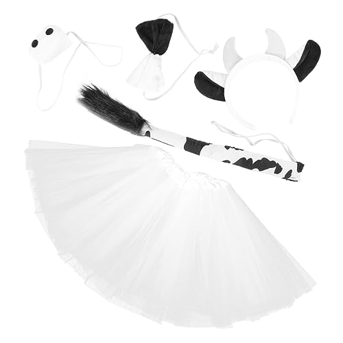 CALLARON 1 Satz Kuh Kostümset für Halloween Teiliges Set mit Haarreif Nase und Fliege für Cosplay Mottopartys und Bühnenauftritte und Langlebig von CALLARON