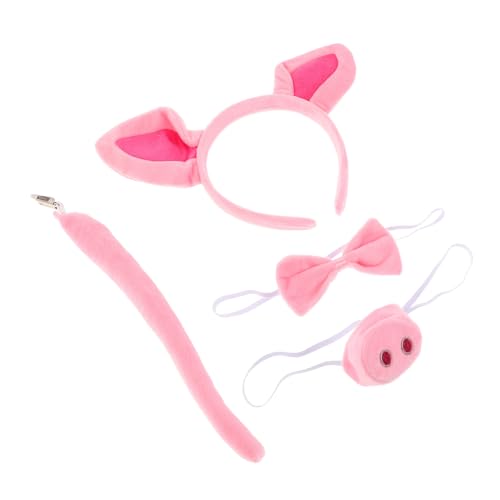 CALLARON 1 Satz Plüschschweinehaarband Leistungsrequisiten Kostümrequisiten Tier-cosplay-kostüm Süßes Stirnband Zum Waschen Des Gesichts Rollenspiel Nase Schweineohr Tierkostüm Stoff Rosa von CALLARON