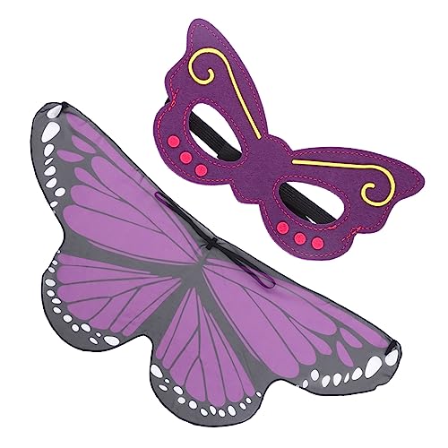 CALLARON 1 Satz Schmetterlingsflügel Umhang Set für Teiliges Kostüm mit Maske für Halloween Cosplay Geburtstagsfeiern Weiches Atmungsaktives Material Auffälliges Design von CALLARON