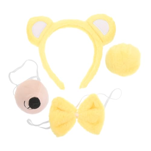 CALLARON 1 Satz Tierkostüm Set mit Bärenohren Haarreif und Nase für Karneval Halloween und Cosplay Teilig Leicht und für Tierpartys und Bühnenaufführungen von CALLARON
