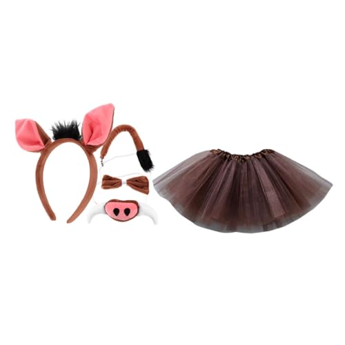 CALLARON 1 Satz Warzenschwein-Stirnband Halloween kostüm Wildschwein Kostüm verkleidung tierkostüme für Zubehör Schweineohren Stirnband Stoff von CALLARON