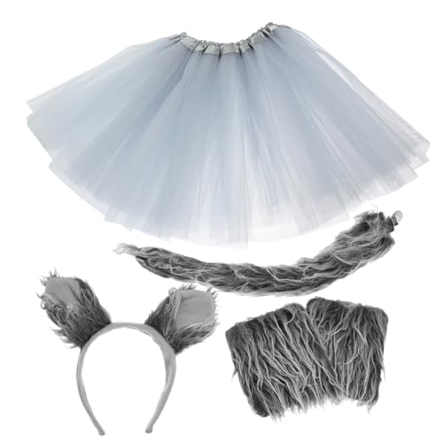CALLARON 1 Satz Wolf Kostüm Set mit Haarreif und Handschuhen Tierkostüm Zubehör für Cosplay Partys und Bühnenaufführungen Grauem Tutu Rock CALLARON 1 Satz Wolf Kostüm Set mit Haarreif und Handschuhen Tierkostüm Zubehör für Cosplay Partys und Bühnenaufführungen Grauem Tutu Rock von CALLARON