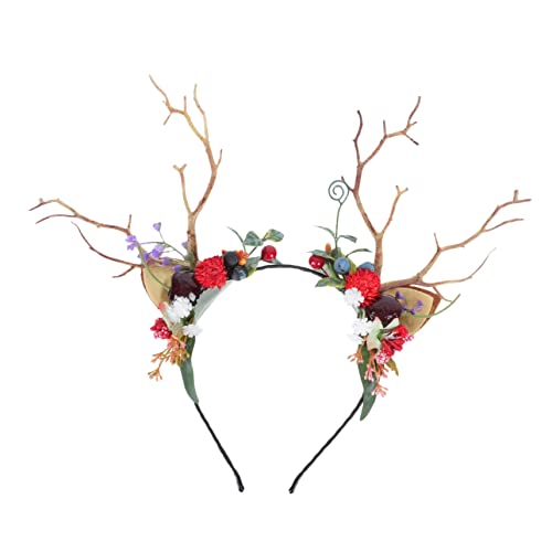CALLARON 1 Stück Halloween Deer Horn Hairband Simulierte Zweig und Frucht Haaraccessoires für Kostümpartys für Mädchen und Unvergessliche Feiern CALLARON 1 Stück Halloween Deer Horn Hairband Simulierte Zweig und Frucht Haaraccessoires für Kostümpartys für Mädchen und Unvergessliche Feiern von CALLARON