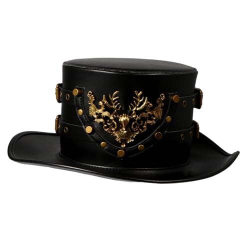 CALLARON 1 Stück PU Punkhut mit Rautenmuster für Herren Eleganter Gentleman Hut mit Nieten für Halloween Partys und Cosplay Veranstaltungen Leicht und Langlebig CALLARON 1 Stück PU Punkhut mit Rautenmuster für Herren Eleganter Gentleman Hut mit Nieten für Halloween Partys und Cosplay Veranstaltungen Leicht und Langlebig von CALLARON