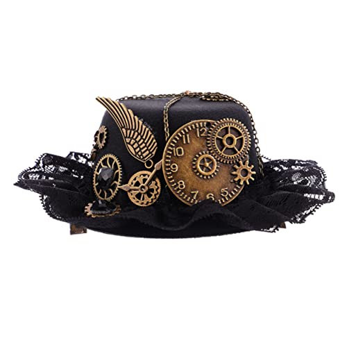 CALLARON 1 Stück Retro Steampunk Hut Haaraccessoires Plastik Haarklammer für Partys für Herren und Damen Elegant und Leicht Vielseitig Einsetzbar von CALLARON