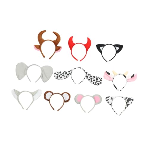 CALLARON 10 Stück Plüsch Tierohren Stirnbänder für Kinder Flauschige Haaraccessoires für Partys und Halloween von CALLARON