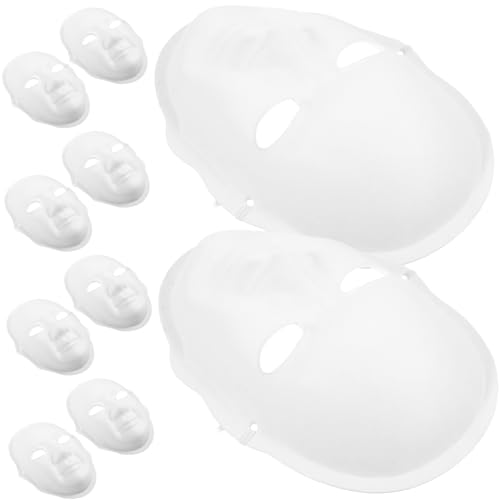 CALLARON 10 Teiliges Blanko Vollgesichtsmaske für Jungen Papiermaske zum Bemalen DIY Gesichtsmasken für Kreative Bastelmaske für Karneval Halloween und Cosplay von CALLARON