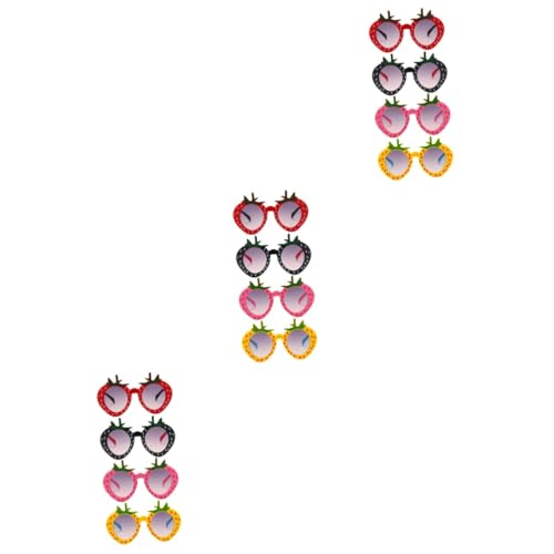 CALLARON 12 Stck Teiliges Sonnenbrillen Erdbeerform Bunte Partybrille für Strand Geburtstag Karneval Festliche Anlässe Jungen Mädchen von CALLARON