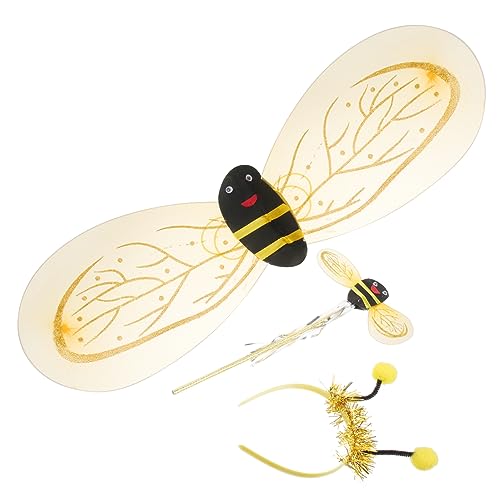 CALLARON 1Satz Bienen Kostümsatz für Flügeln Zauberstab Stirnband Lebendige Farben Accessoire für Karneval Fasching Kostümpartys Hautfreundliches Material von CALLARON