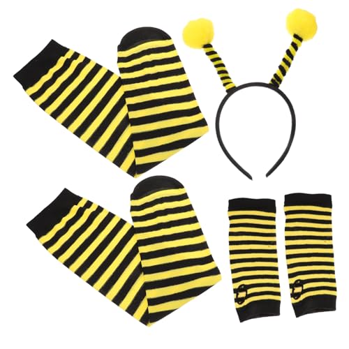 CALLARON 1Satz Bienenkostüm für Bee Cosplay Kostüm mit Stirnband Gestreiften Strümpfen Langen Handschuhen Outfit für Karneval Tanzaufführungen Einzigartiges CALLARON 1Satz Bienenkostüm für Bee Cosplay Kostüm mit Stirnband Gestreiften Strümpfen Langen Handschuhen Outfit für Karneval Tanzaufführungen Einzigartiges von CALLARON