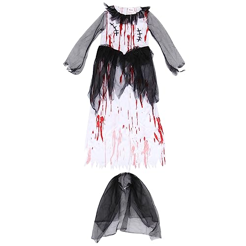 CALLARON 1Satz Bloody Bride Kostüm Für Halloween Mit Schleier Haarreif Für Fasching Karneval Cosplay Partys von CALLARON