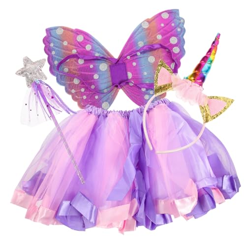 CALLARON 1Satz Feenkostüm Mit Kostümflügeln Tüllrock Zauberstab Für Cosplay Outfit Für Karneval Geburtstagsfeiern Bühnenaufführungen CALLARON 1Satz Feenkostüm Mit Kostümflügeln Tüllrock Zauberstab Für Cosplay Outfit Für Karneval Geburtstagsfeiern Bühnenaufführungen von CALLARON