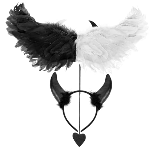 CALLARON 1Satz Halloween Kostümflügel mit Stirnband Gruselige für Maskerade Cosplay Partys Leichte Langlebige Requisiten für Unvergessliche Fotos Auftritte von CALLARON